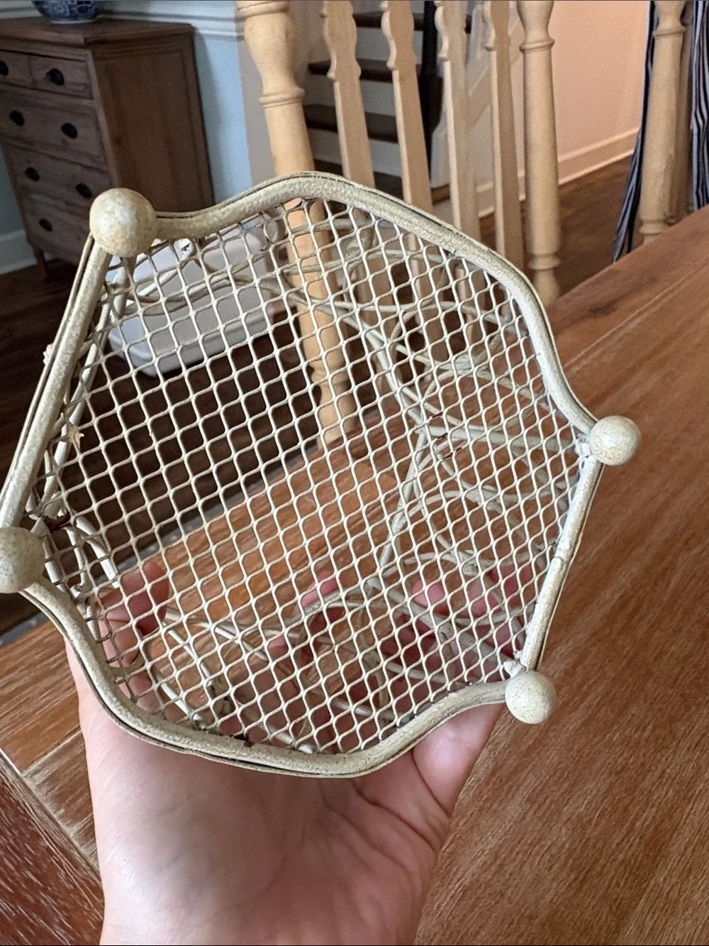 Decorative Cream Metal Basket